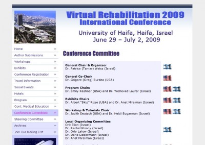 (2008) Virtual-Rehabilitation 2009 Conference Site