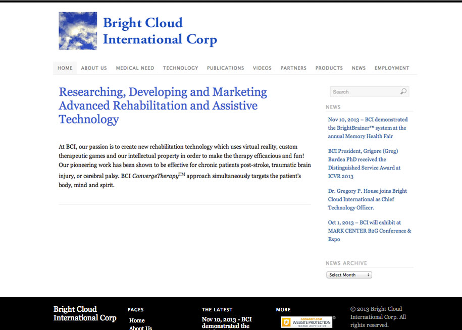 (2012) Bright Cloud International Website