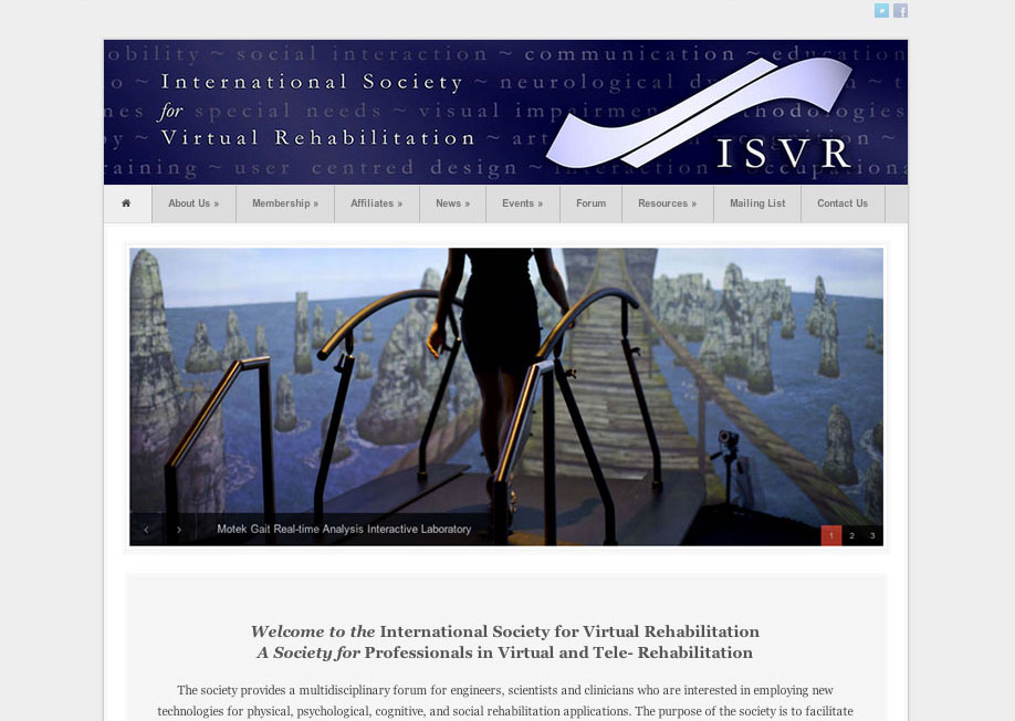 (2013) International Society for Virtual Rehabilitation Website